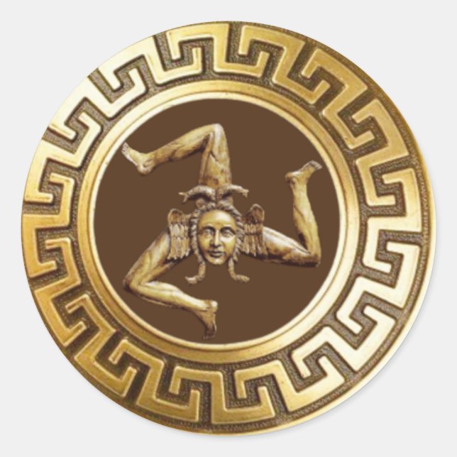Adesivo Trinacria da Sicília (Bronze) (Frente)