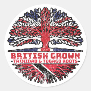 Adesivo Trinidad e Tobago Uk Reino Unido Árvore Britânica