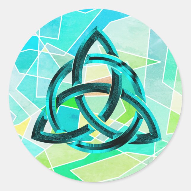 Adesivo Trinity Knot Celométrico Blue Glitter (Frente)