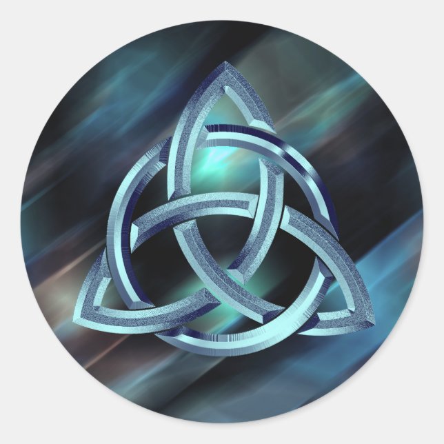 Adesivo Trinity Knot Celtic Blue Glitter (Frente)