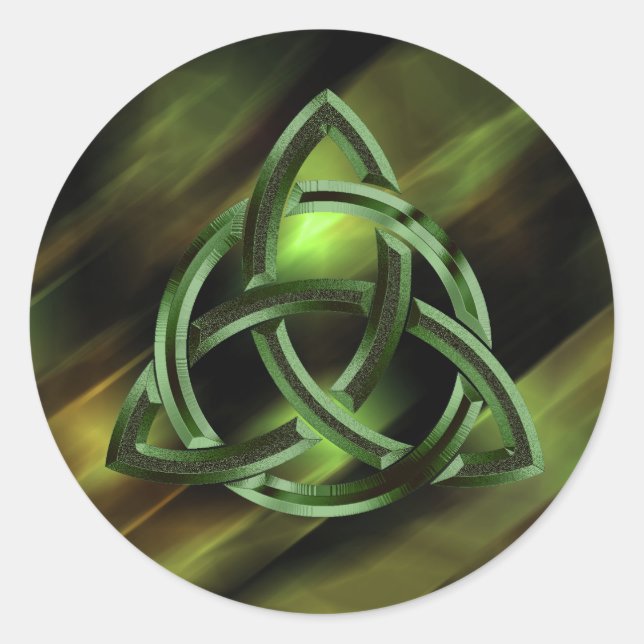 Adesivo Trinity Knot Celtic Green Metal Glitter (Frente)