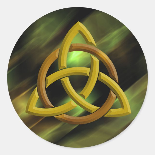 Adesivo Trinity Knot Celtic Green Metal Glitter (Frente)