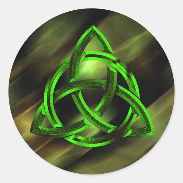 Adesivo Trinity Knot Celtic Green Metal Glitter (Frente)