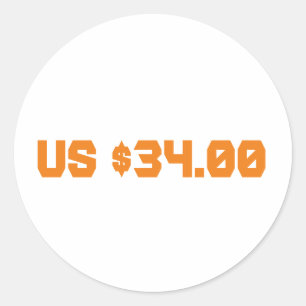 Adesivo Trinta e quatro dólares