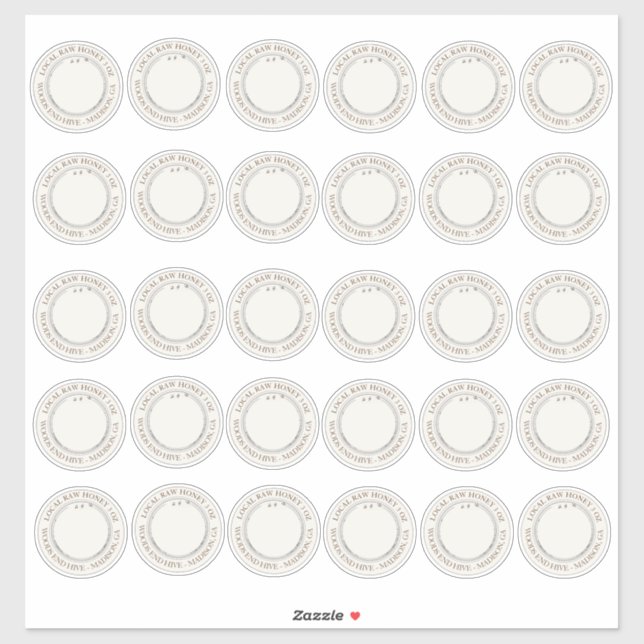 Adesivo Trinta miniboletas de Vinyl LOCAL HONEY de 2 poleg (Folha)