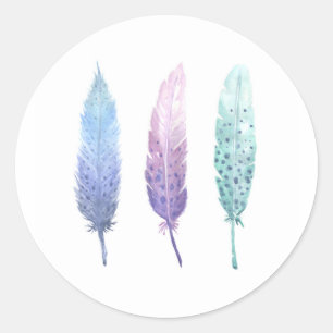 Adesivo Trio da pena da Aquarela de Boho