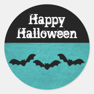 Adesivo Trio de Bats Halloween Stickers, Teal