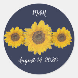 Adesivo trio de girassóis personalizado - casamento rústic