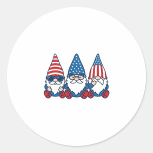Adesivo Trio de Gnome Patriótico Camisa Vintage Vetor Desi