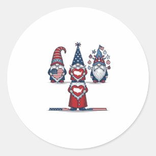 Adesivo Trio de Gnome Patriótico Design Vetorial Vintage_1