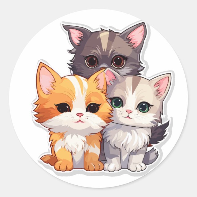 Adesivo Trio de Kittens Adoráveis (Frente)