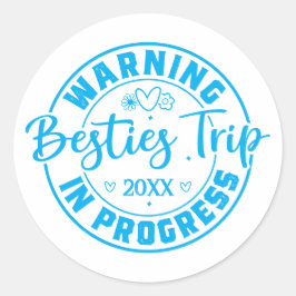 Adesivo Trip de Besties de Aviso em Andamento Azul em Bran