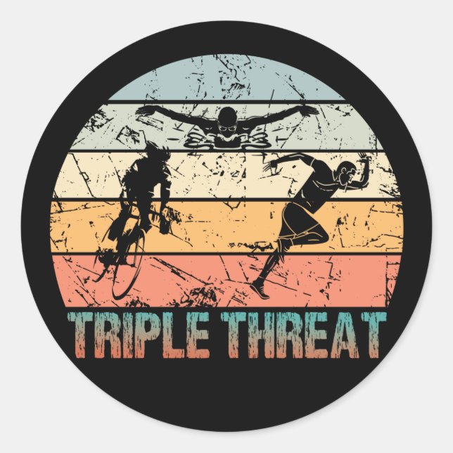 Adesivo Tripla Ameaça - Atleta Triathlon (Frente)