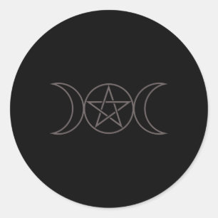 Adesivo Triple Moon Pentagram Wicca Pagan Goddese Bruxa