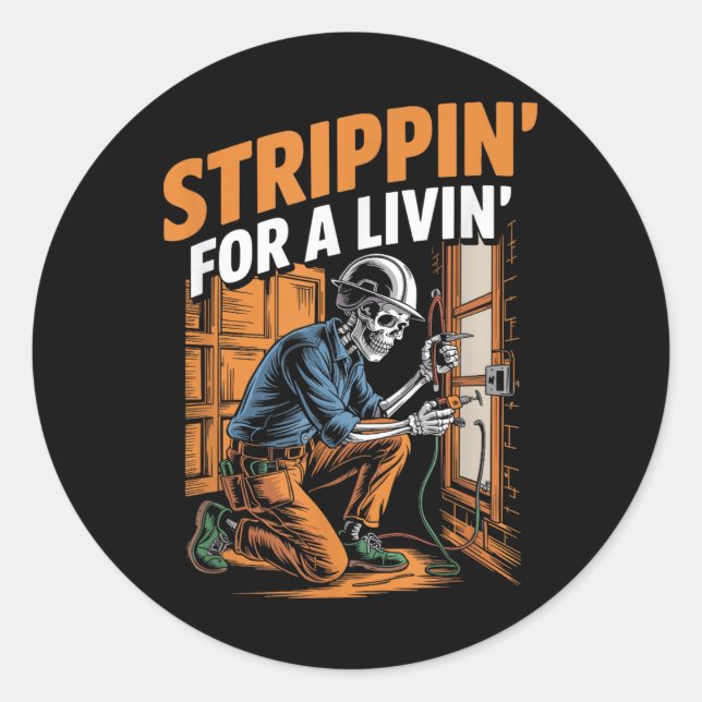 Adesivo Trippin For A Livin Funny Skeleton Electronics Lov (Frente)