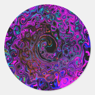 Adesivo Trippy Black and Magenta Retro Liquid Swirl