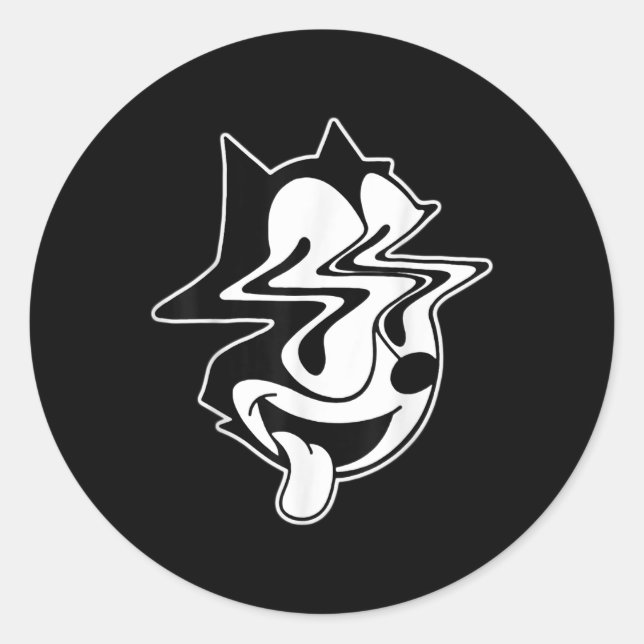 Adesivo Trippy Felix Cat Blackwork (Frente)