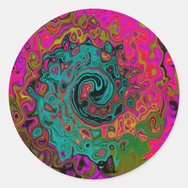 Adesivo Trippy Turquoise Abstrato Retro Liquid Swirl (Frente)