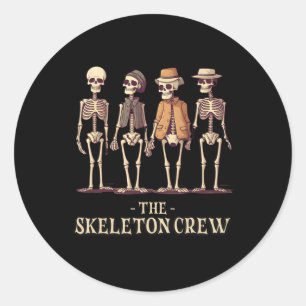 Adesivo Tripulação de Esqueleto de Halloween Masculina