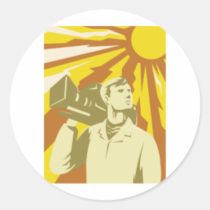 Adesivo Tripulação De Filmes De Câmera Com Câmera De Vídeo