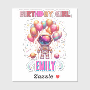 Adesivo Tripulação de Voo de Rapariga de Aniversário do Ex