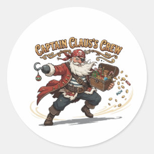 Adesivo Tripulação do Capitão Papai Noel Natal Pirata
