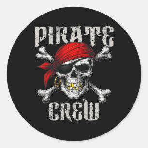 Adesivo Tripulação Pirata Jolly Roger Flag E Skull Crossbo