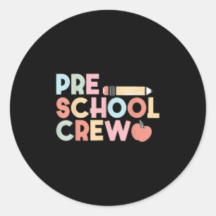 Adesivo Tripulação Pré-Escolar De Volta À Escola Feliz Pri