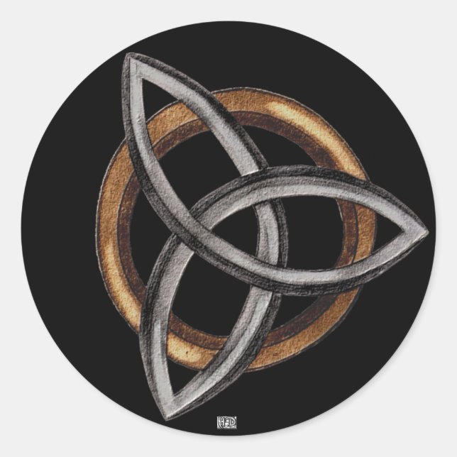 Adesivo Triquetra (Castanho/Prata) (Frente)