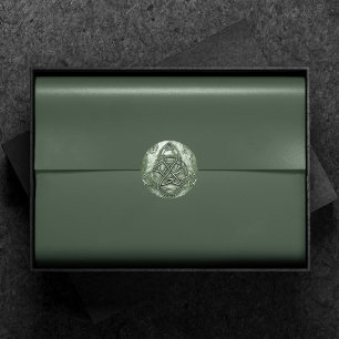 Adesivo Triquetra Trinity Knot Sage Green Faux Metalical
