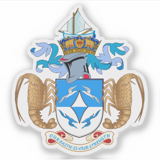 Adesivo Tristan da Cunha coat of arms, British Overseas (Frente)