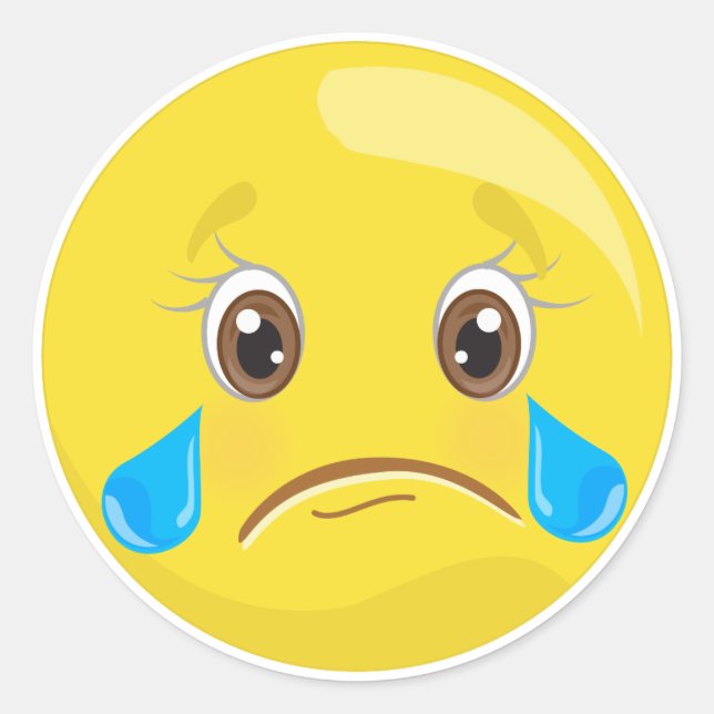 Adesivo Triste Chorando Emoji Stickers (Frente)