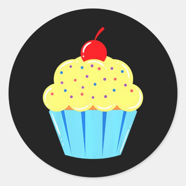 Adesivo Trituração De Cereja De cupcake No Topo Da Indústr (Frente)