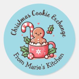 Adesivo Troca de Biscoitos de Natal Editável