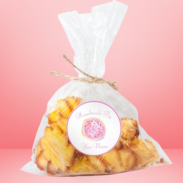 Adesivo Troca de cookies de açúcar de Fosco rosa com aquar (Criador carregado)
