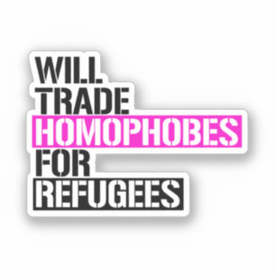 Adesivo Trocará homofóbicos para Refugiados