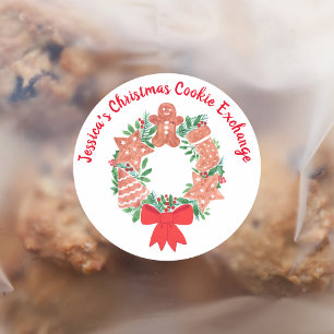 Adesivo Trocas de Biscoitos de Gengibre de Férias de Natal