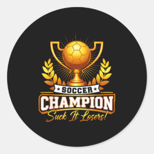 Adesivo Troféu de Campeão de Futebol Engraçado