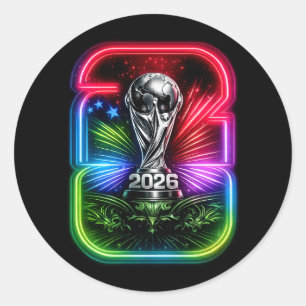 Adesivo Troféu Neon da Copa do Mundo de 2026 Decal para Fã