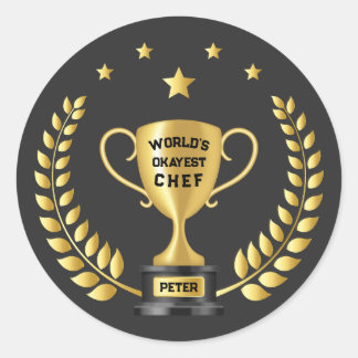 Adesivo Troféu Personalizado de Chef Mais ou Menos do Mund