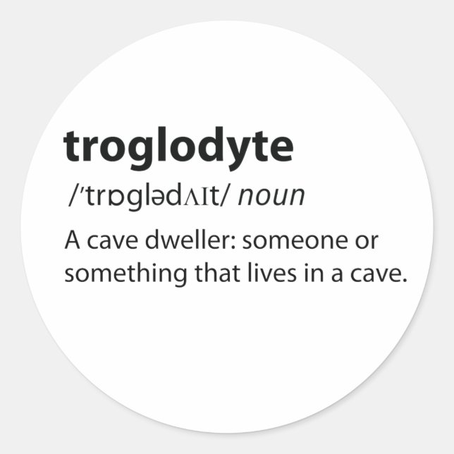 Adesivo Troglodyte - Espeleologia De Cavernas Engraçadas (Frente)