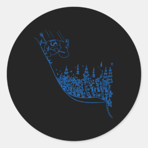 Adesivo Troll Moomintroll Azul Descendo a Encosta Esportes