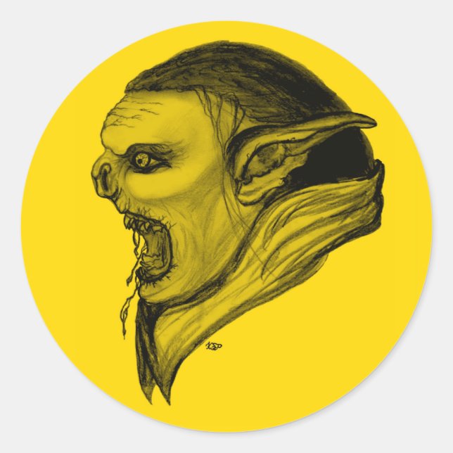 Adesivo Troll schwarz gelb design (Frente)