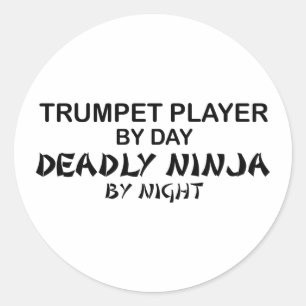 Adesivo Trombeta Ninja mortal em a noite