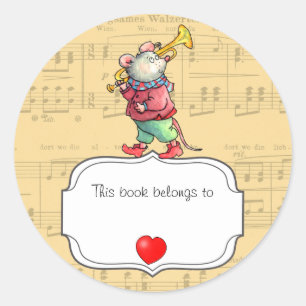 Adesivo Trompete Do Rato Este Livro Pertence Ao Nome Stick