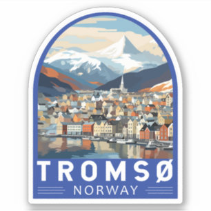 Adesivo Tromso Norway Viagem Art Vintage
