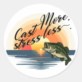 Adesivo Trophy Bass Fishing Graphic Cast More, stress less
