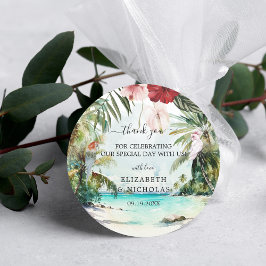 Adesivo Tropical Beach Floral Palm Weding Favor