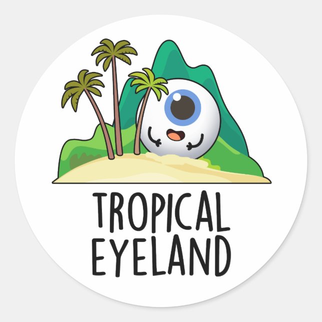 Adesivo Tropical Eye-land Funny Island Pun (Frente)