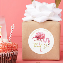 Adesivo Tropical Flamingo Sweet 16 Obrigado ID922